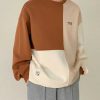 Clothing The Korean Fashion | 3-Color Splicing Wide Pullover Sweatshirt