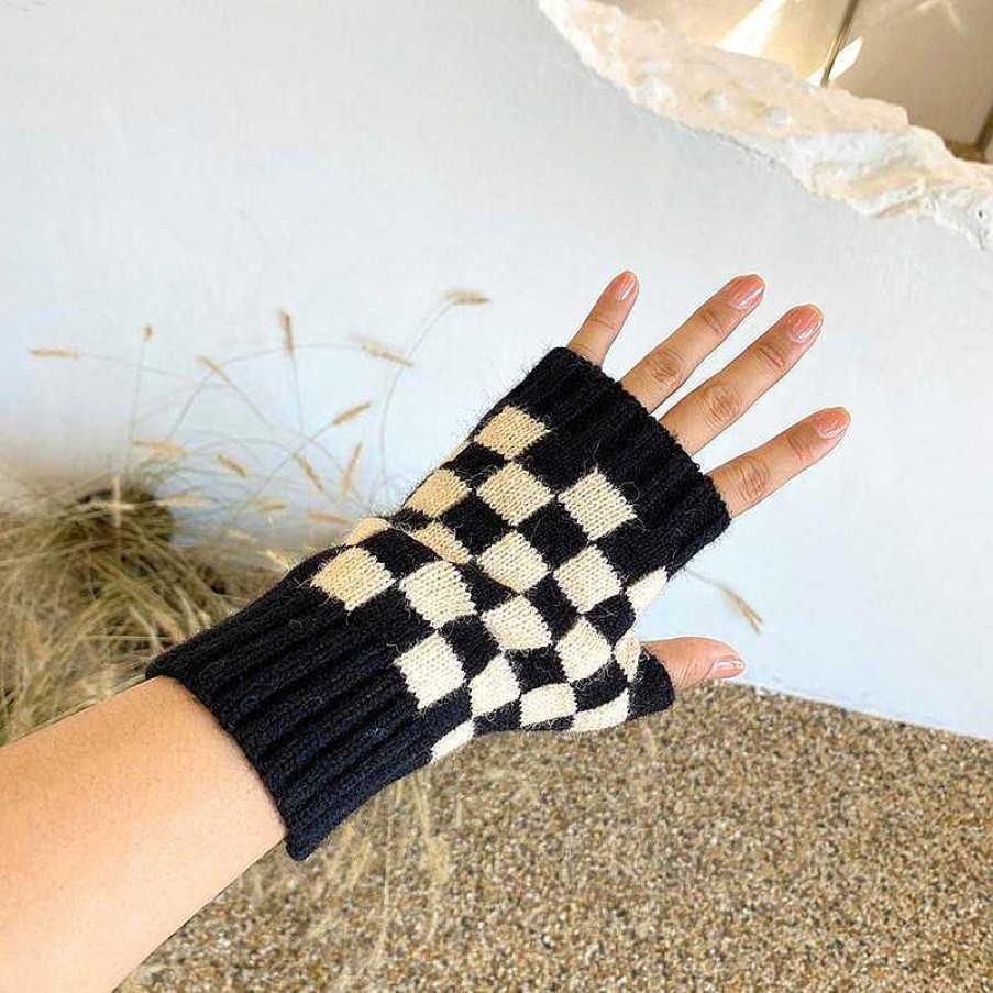 Women The Korean Fashion Rings | Gloves Checkerboard