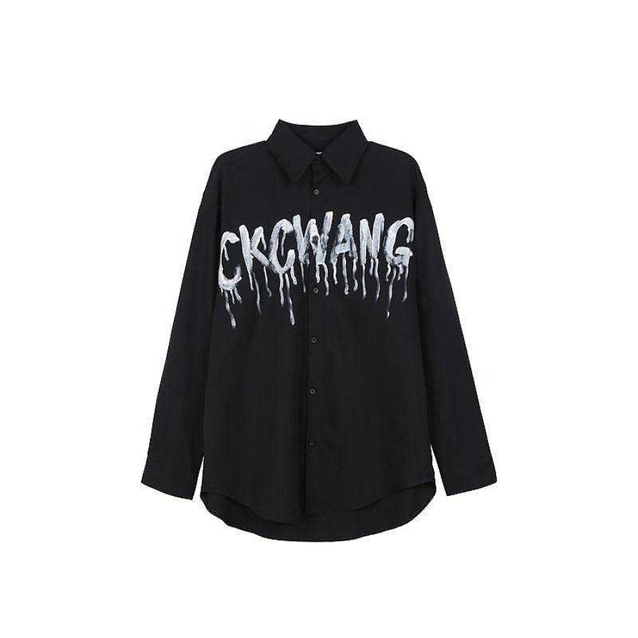 Clothing The Korean Fashion | Oversize Graffiti Long Sleeve Shirt