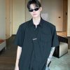 Clothing The Korean Fashion | Tie Design Shoulder Pad Shirt