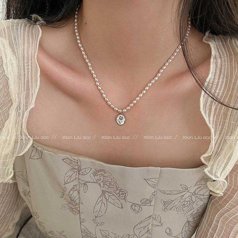 Women The Korean Fashion Necklaces | With Flowers Pearl Necklace