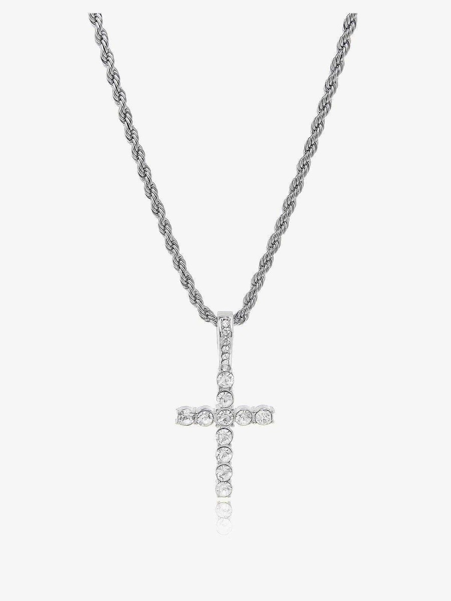 Accs & Bags & Shoes The Korean Fashion | Zircon Cross Pendant Necklace Silver