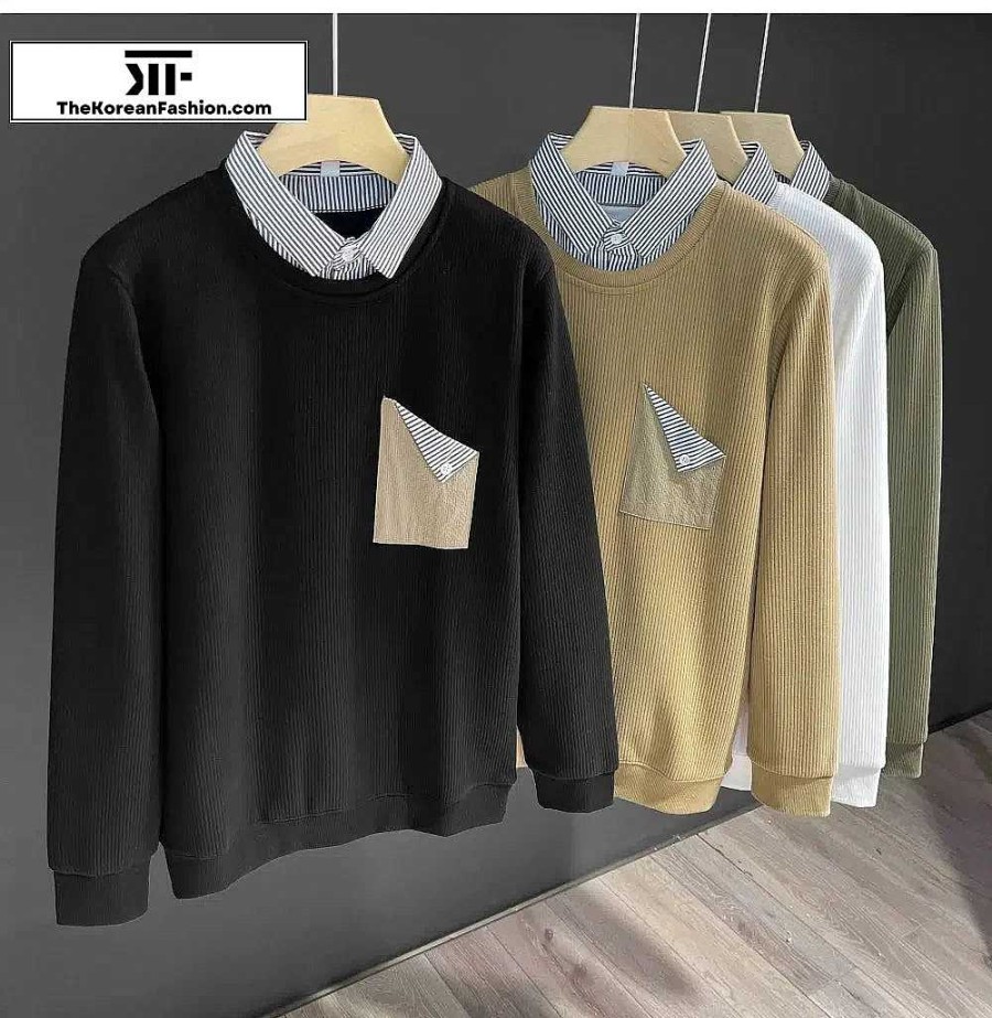 Casual Style Clothes The Korean Fashion | Pit Pocket Two Piece Sweater