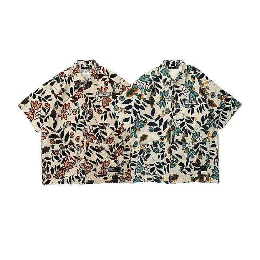 Clothing The Korean Fashion | Loose Chiffon Floral Shirt