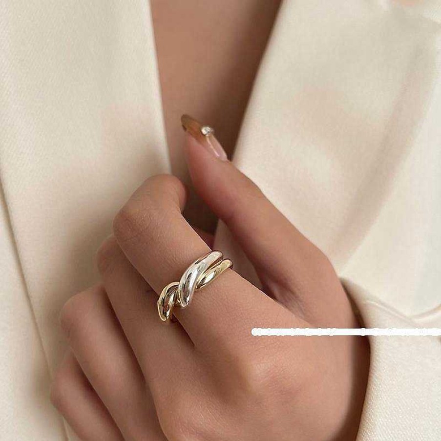 Women The Korean Fashion Rings | Fashion Ring Silver+Gold