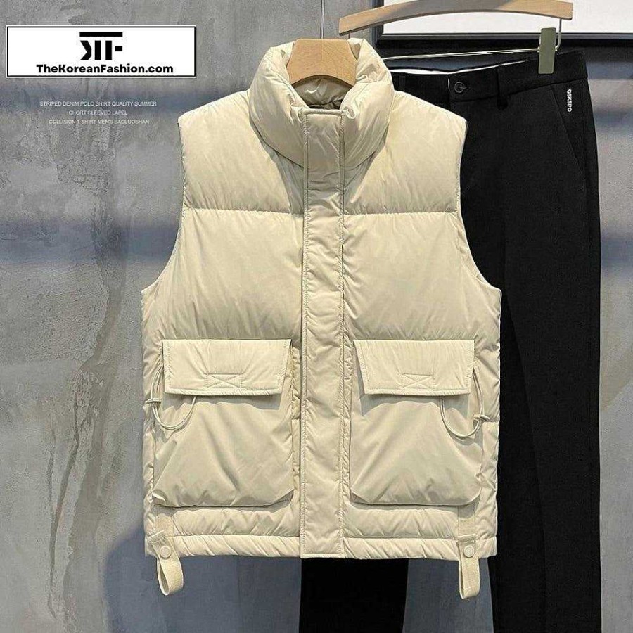 Casual Style Clothes The Korean Fashion | Stand Collar Sleeveless Vest Down Jacket