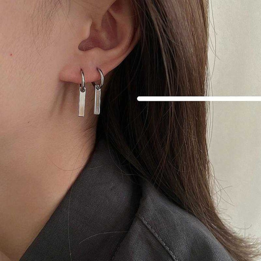 Women The Korean Fashion Earrings | Silver Metal Earrings