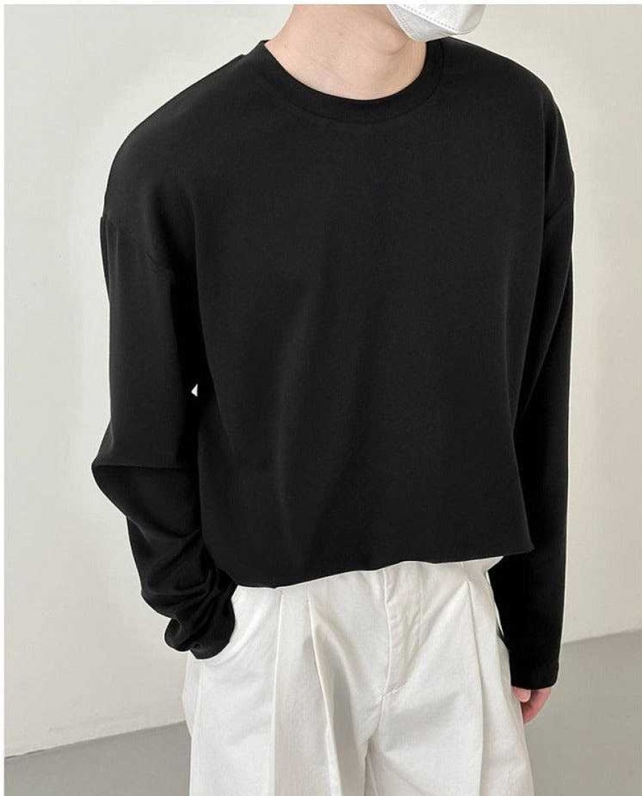 Clothing The Korean Fashion | Drapey Round Neck Bottoming Shirt