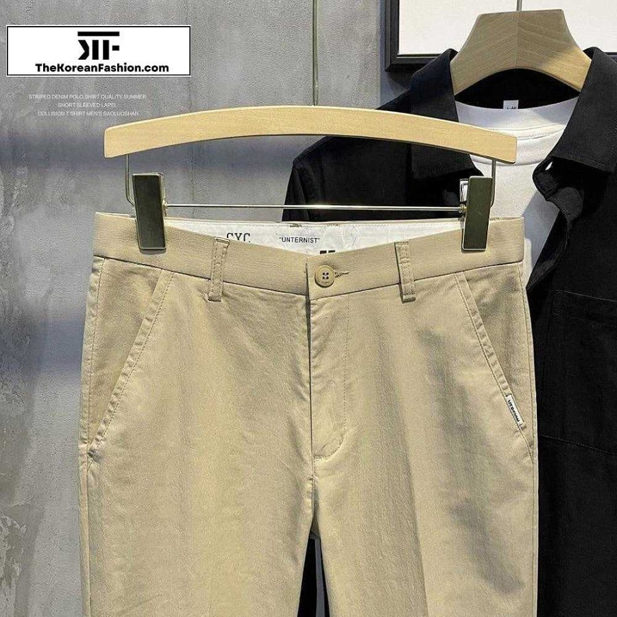 Casual Style Clothes The Korean Fashion | Ice Silk British Style Pants Khaki