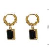 Women The Korean Fashion Earrings | Black Zircon Earrings/Necklace