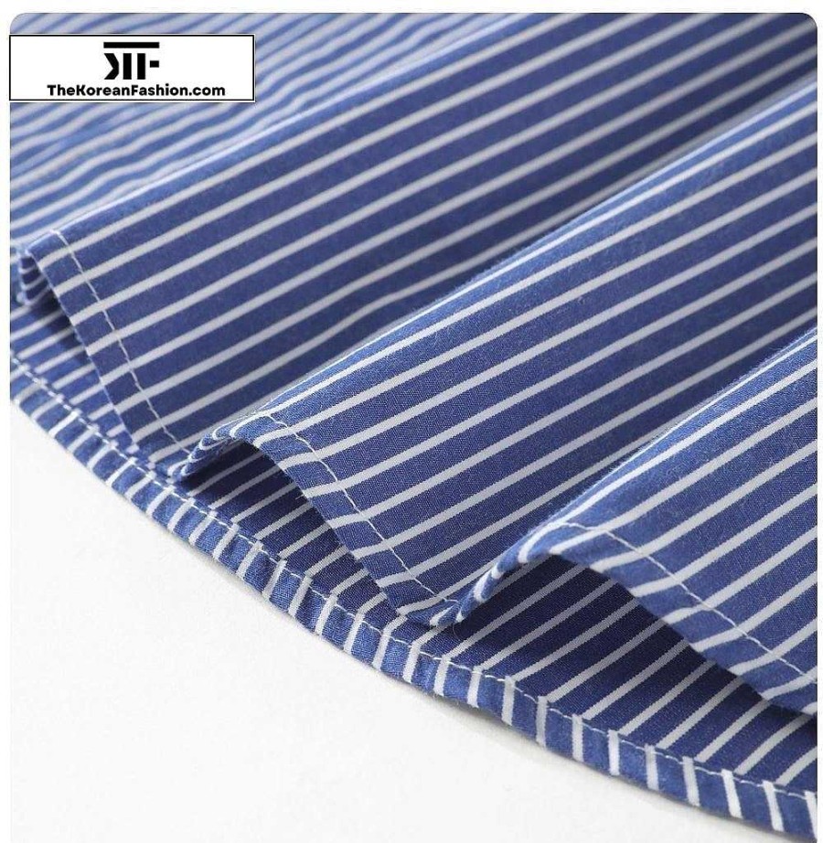 Casual Style Clothes The Korean Fashion | Striped Business Button Down Shirt