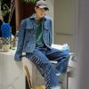 Clothing The Korean Fashion Jeans | Ripped Wide Leg Jeans Blue