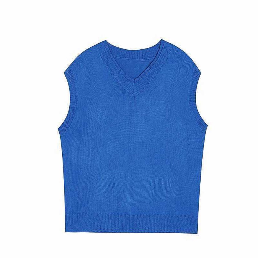 Clothing The Korean Fashion | Oversized V-Neck Knitted Vest