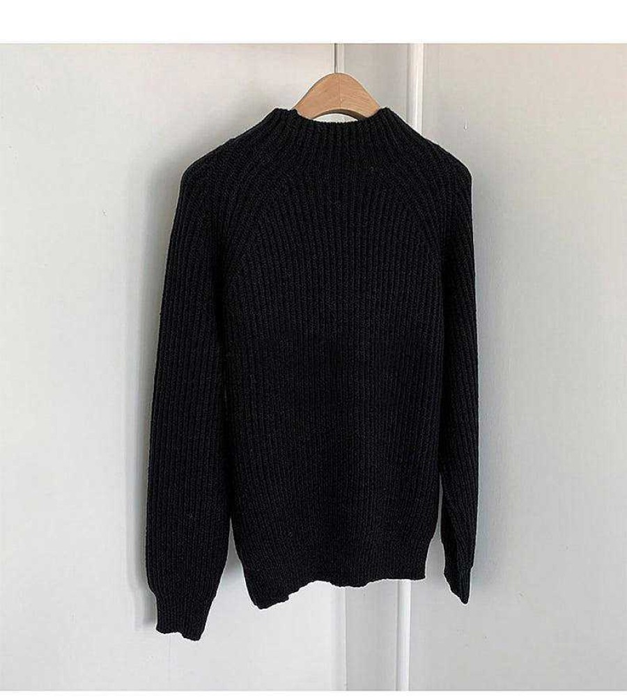 Clothing The Korean Fashion | Round Neck Button Down Sweater