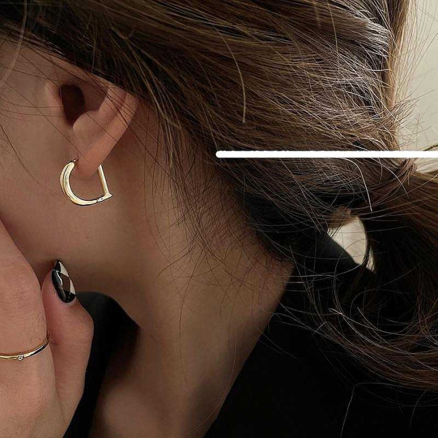 Women The Korean Fashion Earrings | Letter D Earrings