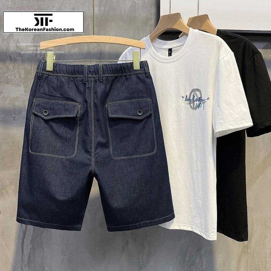 Casual Style Clothes The Korean Fashion | Drawstring Classic Blue Shorts Denim