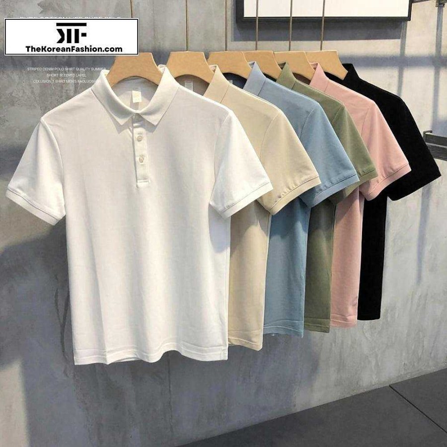 Casual Style Clothes The Korean Fashion | Basic Polo Slim-Fit T-Shirt