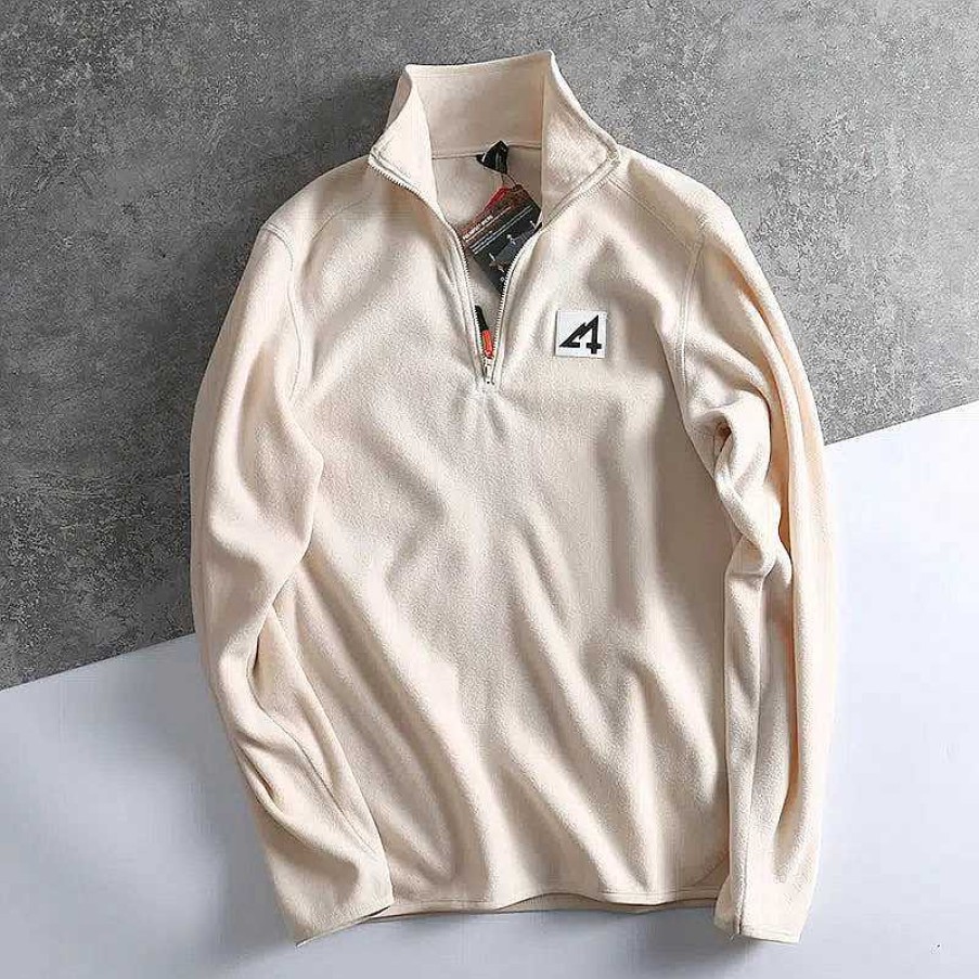 Casual Style Clothes The Korean Fashion | Casual Half-Zip Solid Color Sweatshirt