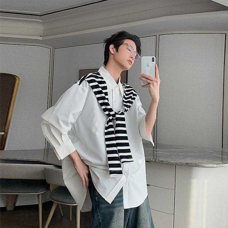 Clothing The Korean Fashion | Long Sleeve Lace Up Shirt