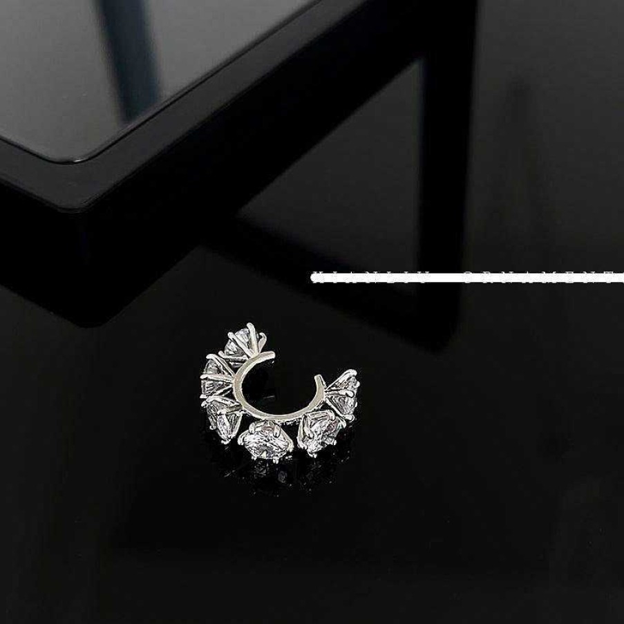 Women The Korean Fashion Earrings | Diamond Ear Clip Silver - Single