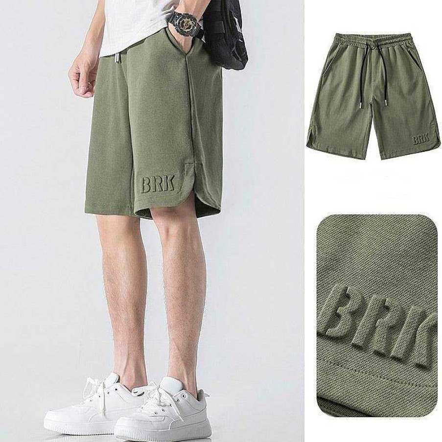 Clothing The Korean Fashion Shorts | Letter Embroidery Drawstring Waist Shorts