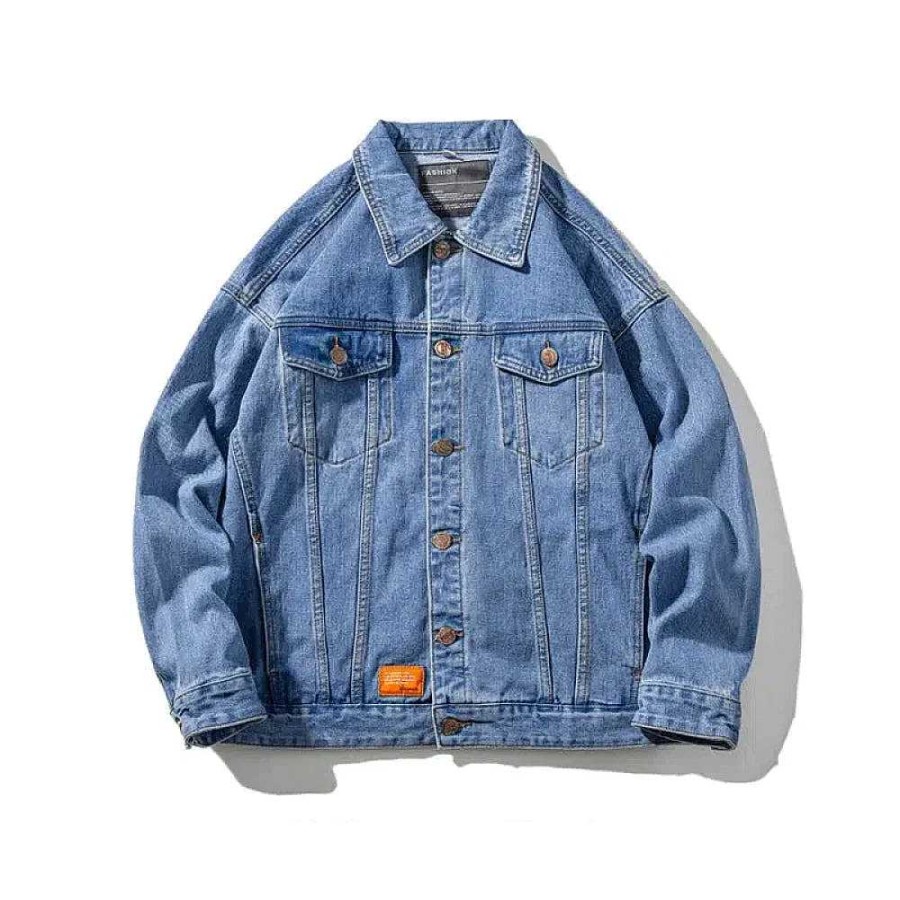 Clothing The Korean Fashion | Retro Distressed Washed Denim Jacket