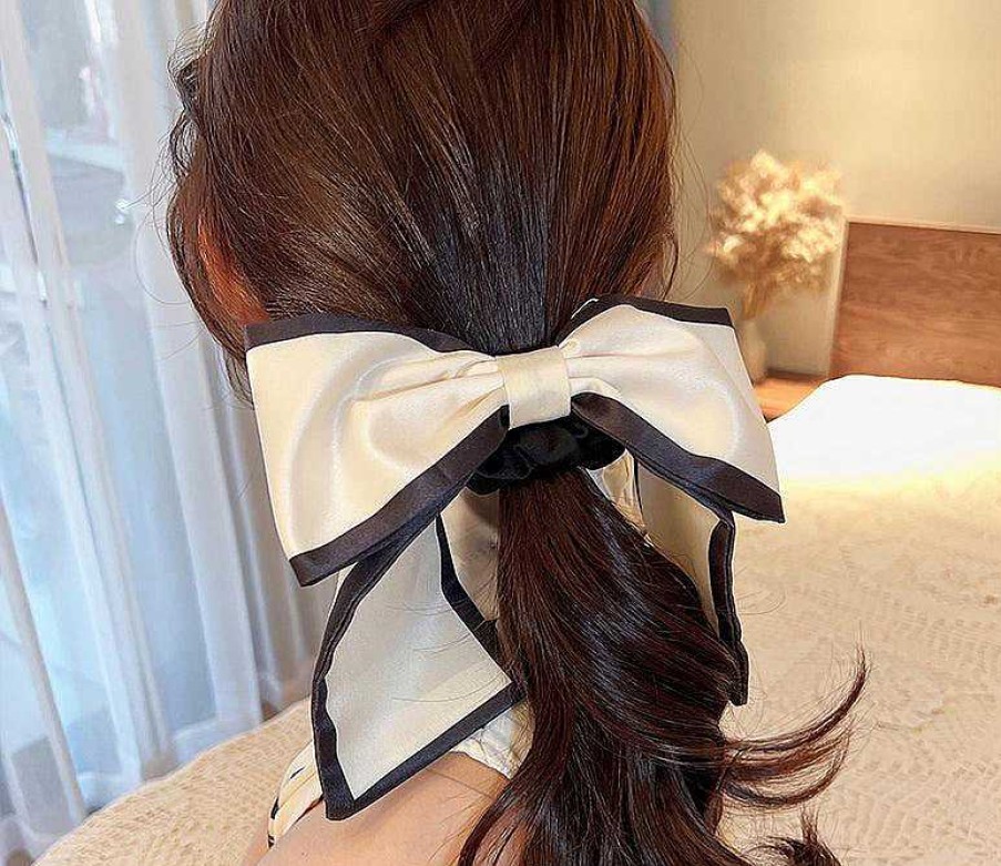 Women The Korean Fashion Hair Accessories | Bow Scrunchies White