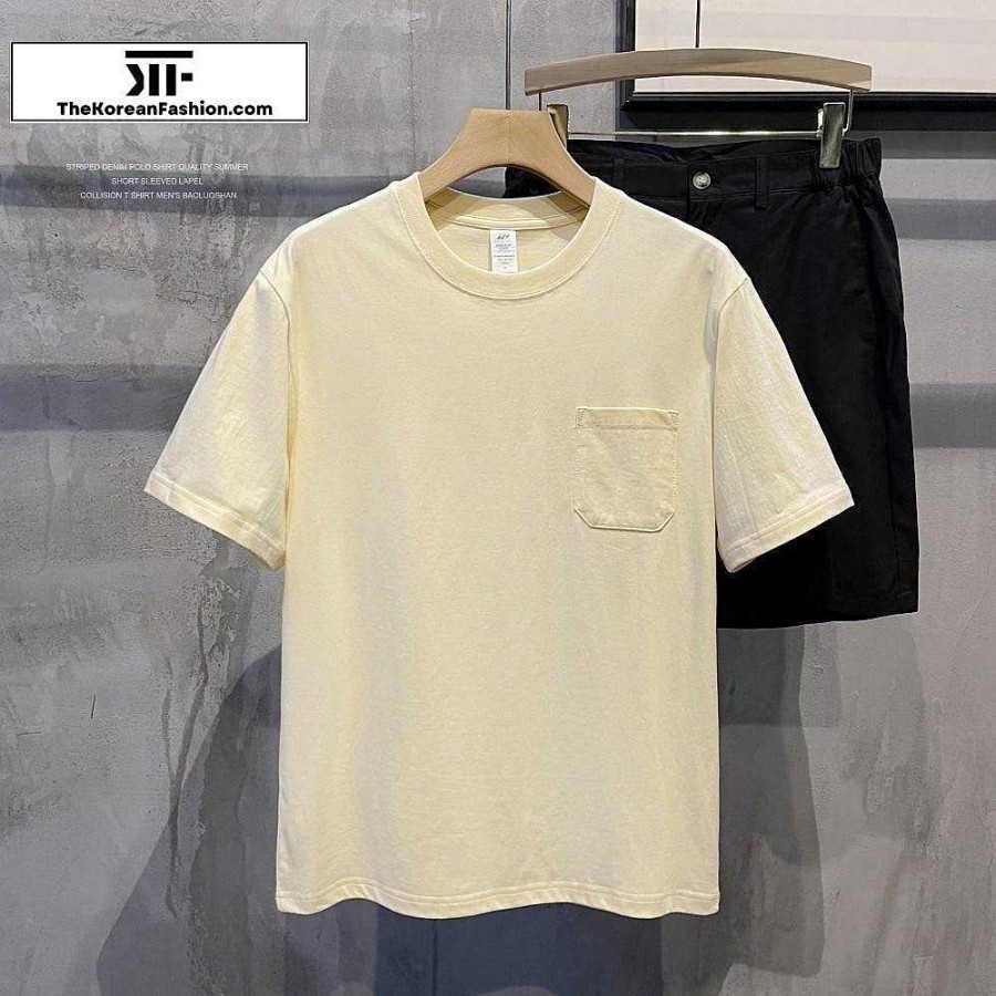 Casual Style Clothes The Korean Fashion | Basic T-Shirt With Pocket