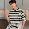 Clothing The Korean Fashion | Oversize Striped T-Shirt Black And White Stripes