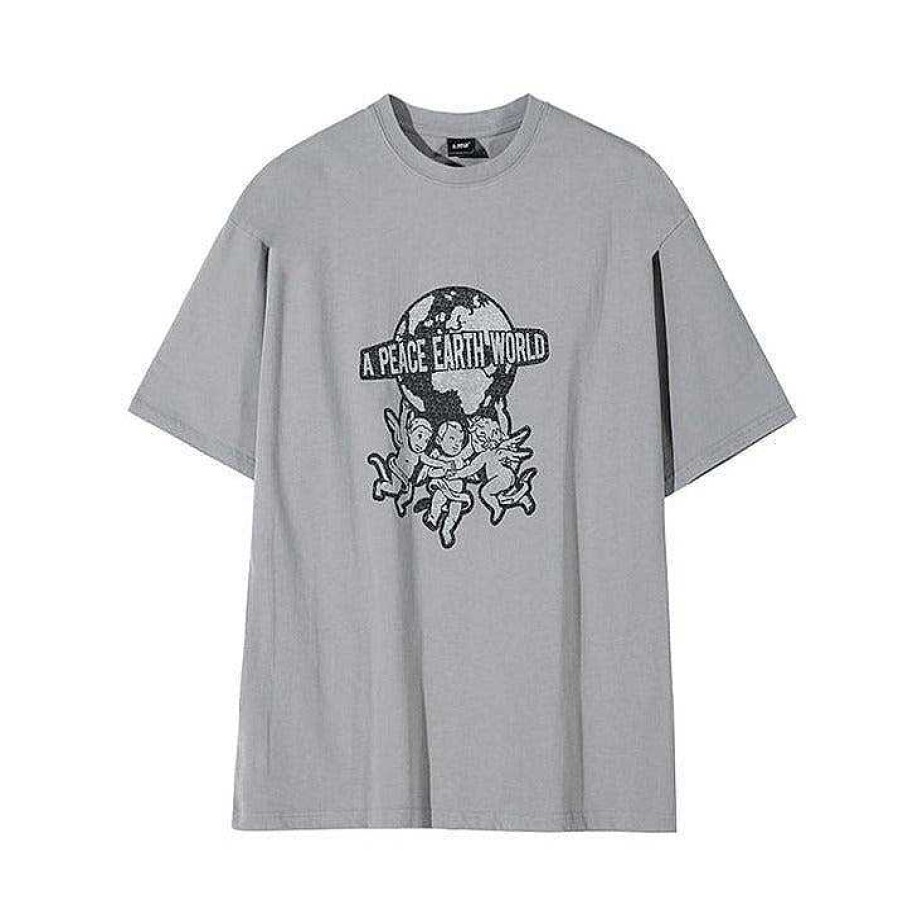 Clothing The Korean Fashion | Loose-Fit Angel Print T-Shirt