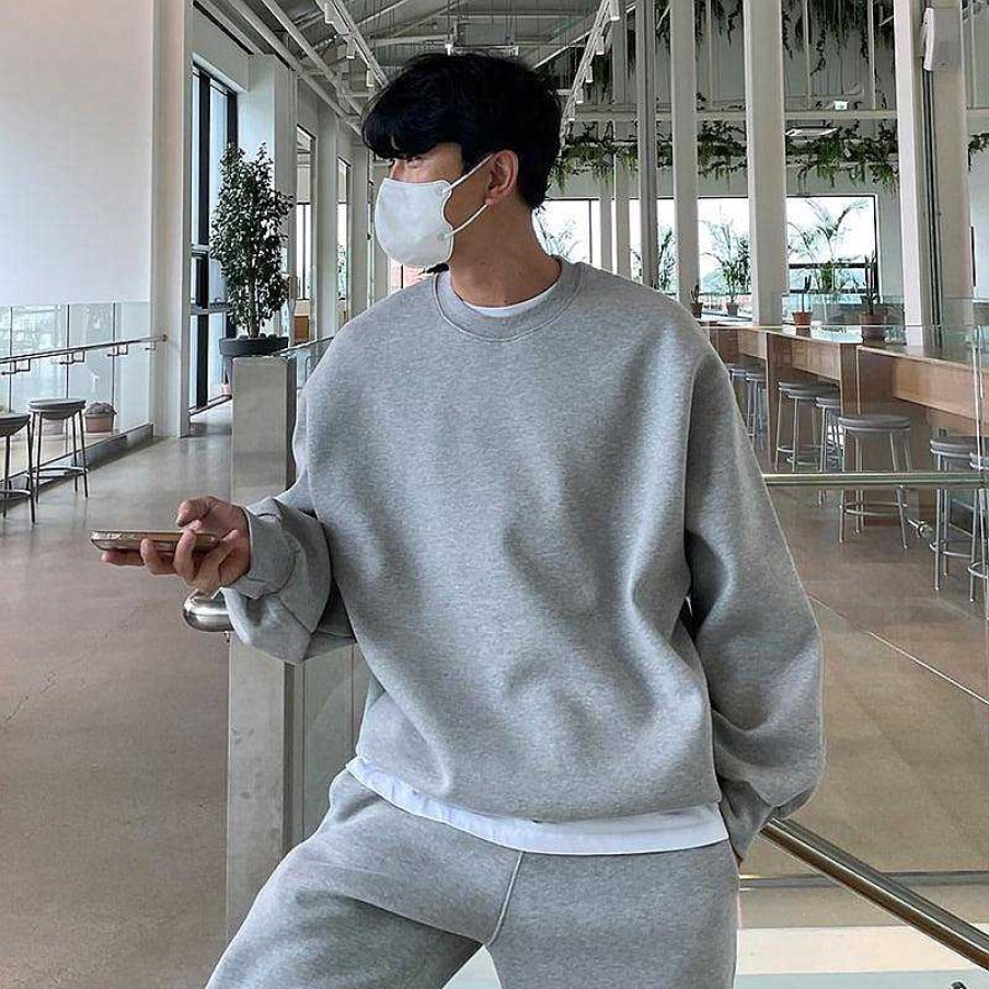 Clothing The Korean Fashion | Round Neck Pullover & Pants Tracksuit