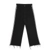 Clothing The Korean Fashion Jeans | Raw Edge Side Stripe Jeans Black