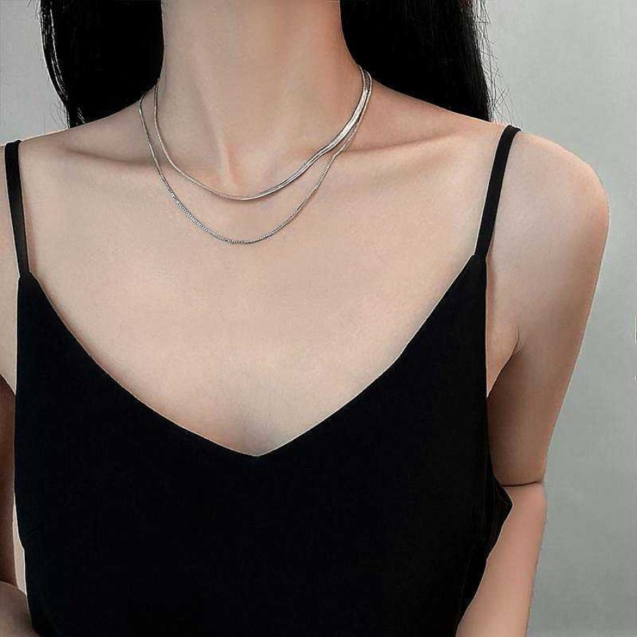 Women The Korean Fashion Necklaces | Basic Necklace Two Piece Set