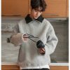 Clothing The Korean Fashion | Woolen Lapel Wool Pullover