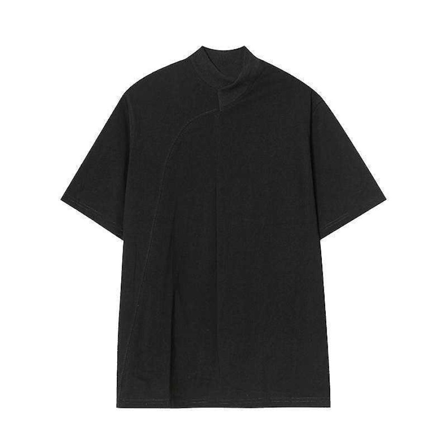 Clothing The Korean Fashion | Round Neck Collar Stitching T-Shirt