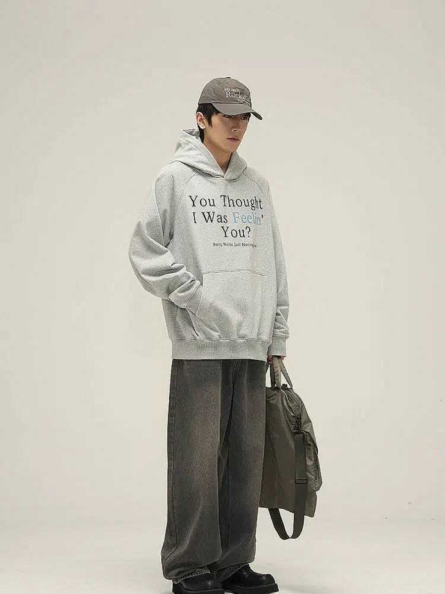 Clothing The Korean Fashion | Letter Printed Hooded Sweatshirt