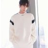 Clothing The Korean Fashion | Stitching Contrast Color Knitted Sweater