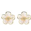 Women The Korean Fashion Earrings | En Hollow Flower Earrings Gold