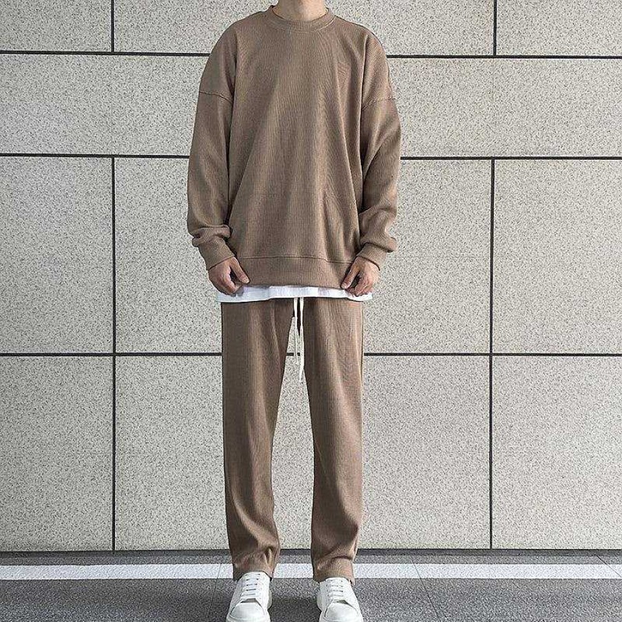 Clothing The Korean Fashion Slim Fit | Waffle Slit Sweatpants