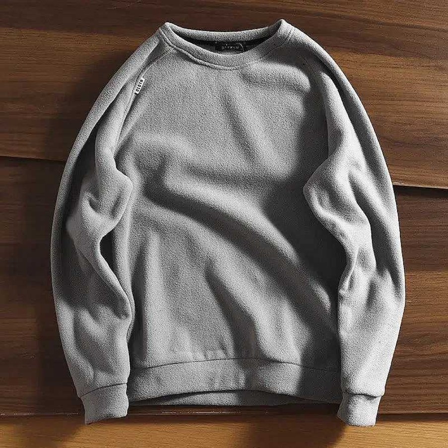 Casual Style Clothes The Korean Fashion | Polar Fleece Round Neck Sweatshirt