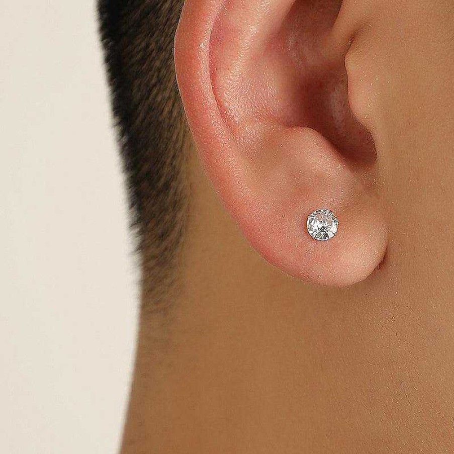 Accs & Bags & Shoes The Korean Fashion | White Zircon Stud Earrings