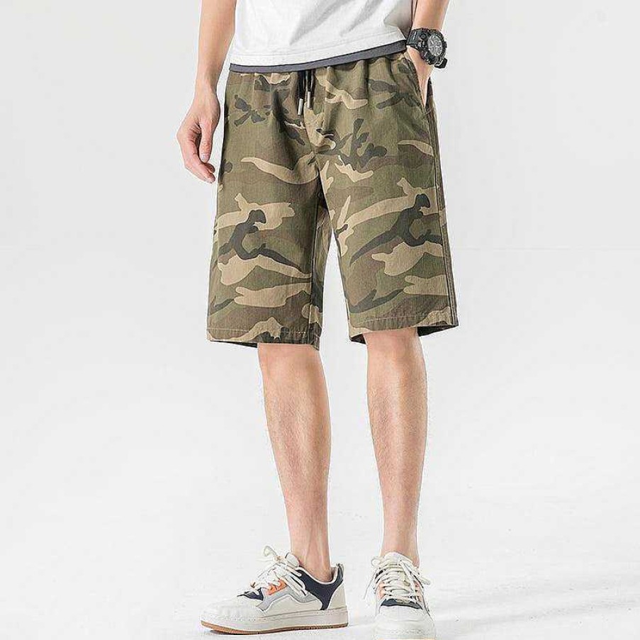 Clothing The Korean Fashion Shorts | Camouflage Elastic Shorts