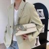 Women The Korean Fashion | Crocodile-Print Baguette Bag