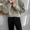 Clothing The Korean Fashion | Necked Zipper Sweater