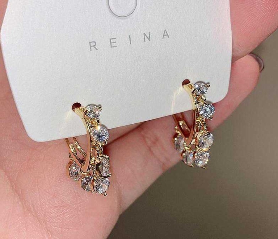 Women The Korean Fashion Earrings | Hoop Zircon Earrings