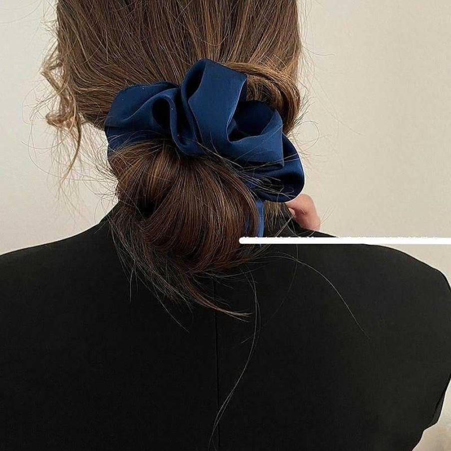 Women The Korean Fashion Hair Accessories | Klein Blue Scrunchies Blue Hair Tie