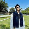 Clothing The Korean Fashion | Dark Blue Denim Vest Jacket Navy Blue