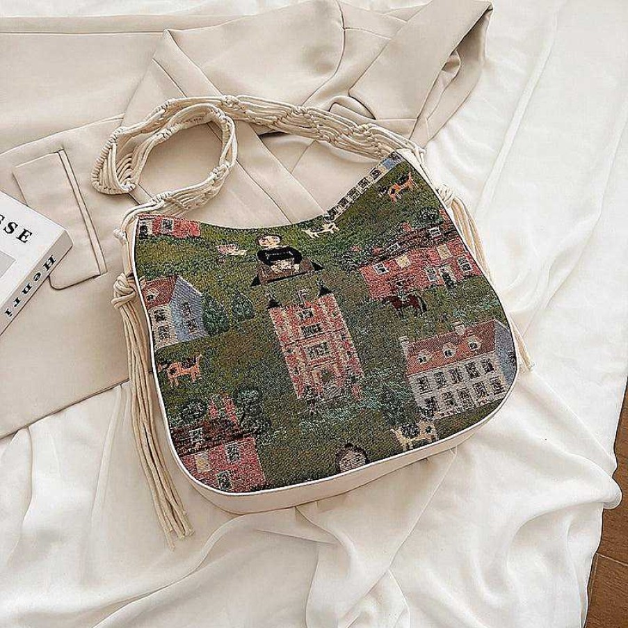 Women The Korean Fashion | Canvas Crossbody Bag Green