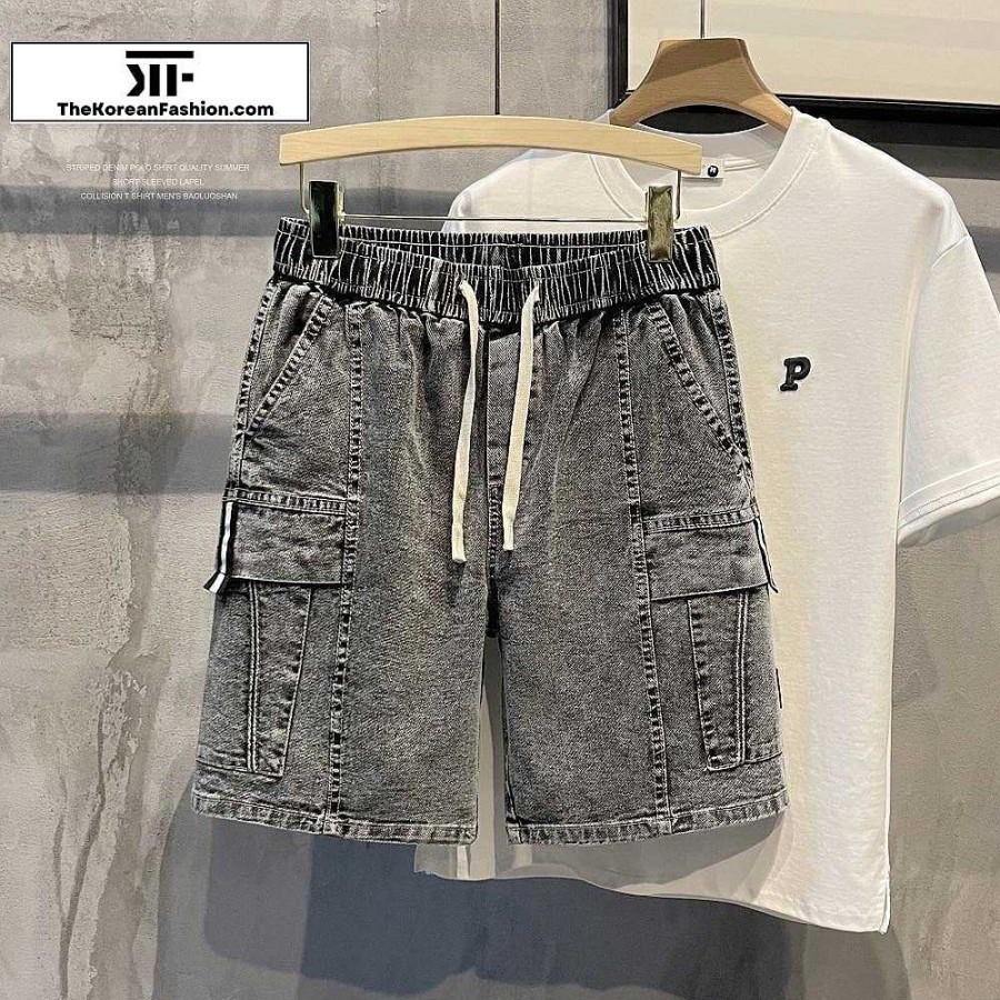 Clothing The Korean Fashion Shorts | Multiple Pockets Denim Shorts