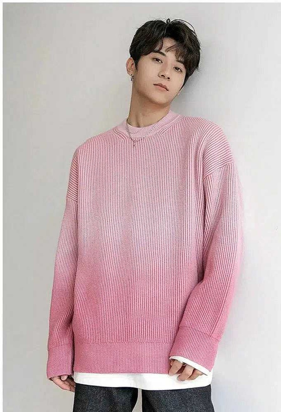 Clothing The Korean Fashion | Gradient Long-Sleeved Knitted Sweater